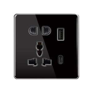 16A 5 Pin Multi Socket With USB + C Type